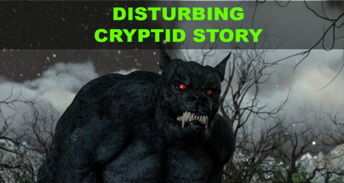 a creepy disturbing cryptid dog