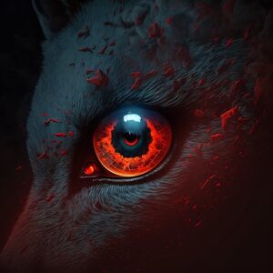 a red eye from a cyclopse wolf creature